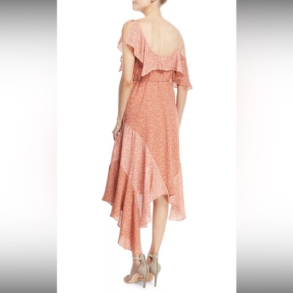 Joie Silk Dress One Shoulder Handkerchief XS Missing Belt - Picture 2 of 10